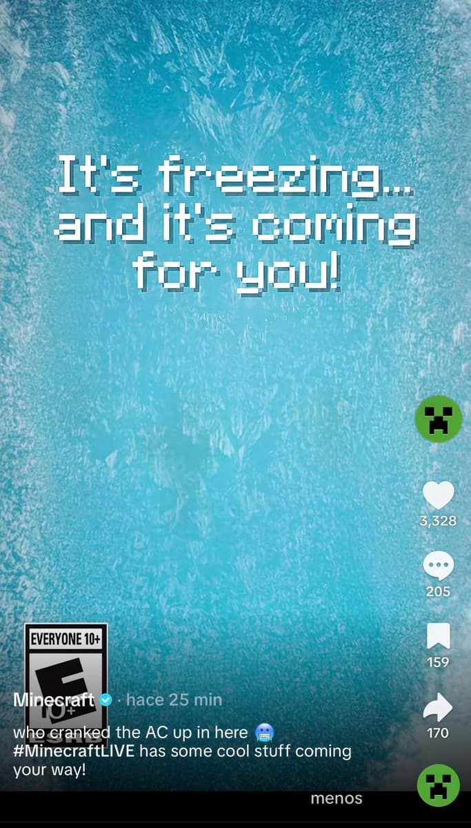 Minecraft 26.4 será temática de invierno: las pistas que lo confirman