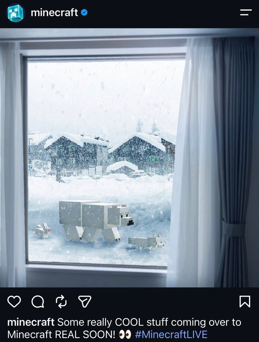 Minecraft 26.4 será temática de invierno: las pistas que lo confirman