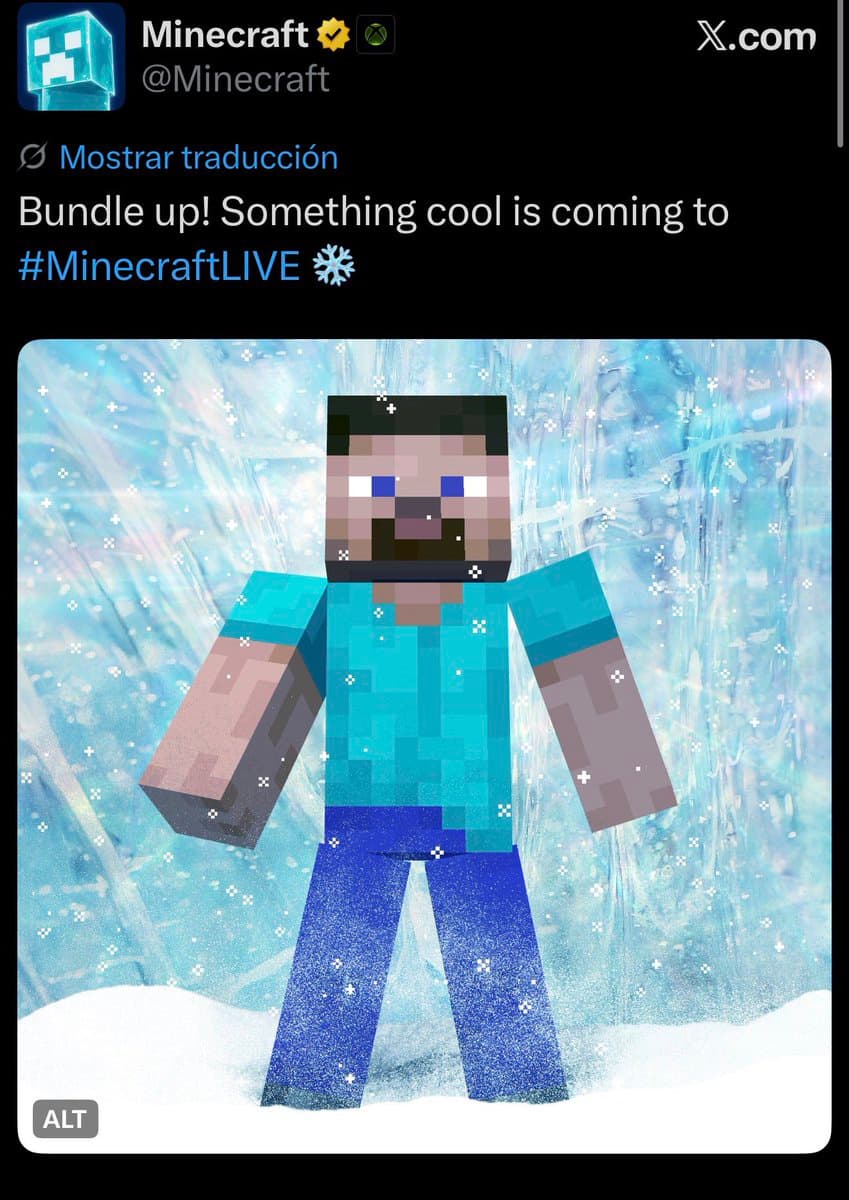 Minecraft 26.4 será temática de invierno: las pistas que lo confirman