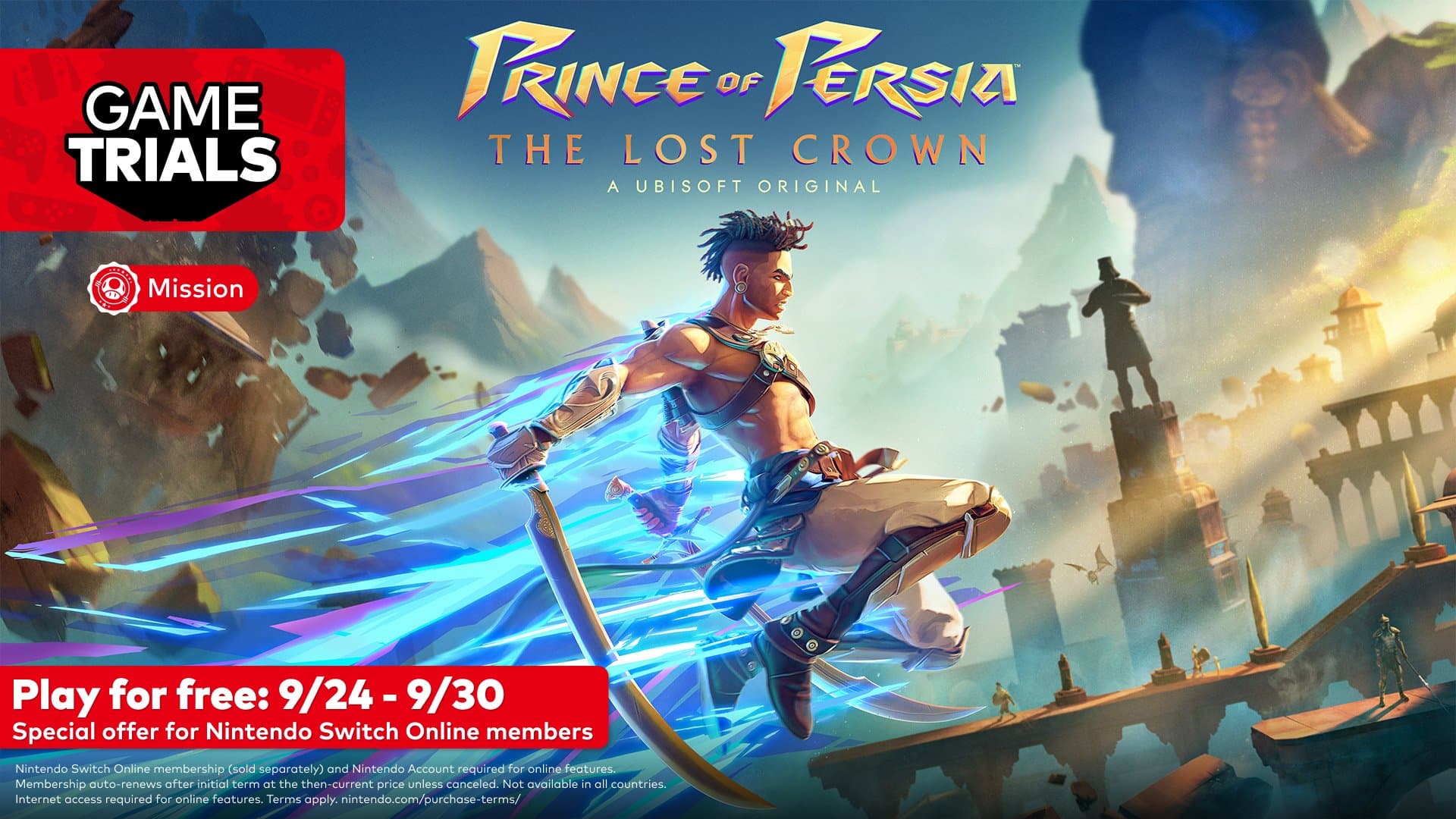 Prince of Persia: The Lost Crown es gratis para miembros de Nintendo Switch Online del 24 al 30 de septiembre